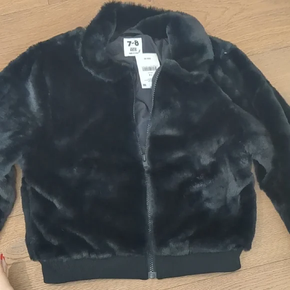 Cotton On Kids Black Fuzzy Jacket - Picture 1 of 10